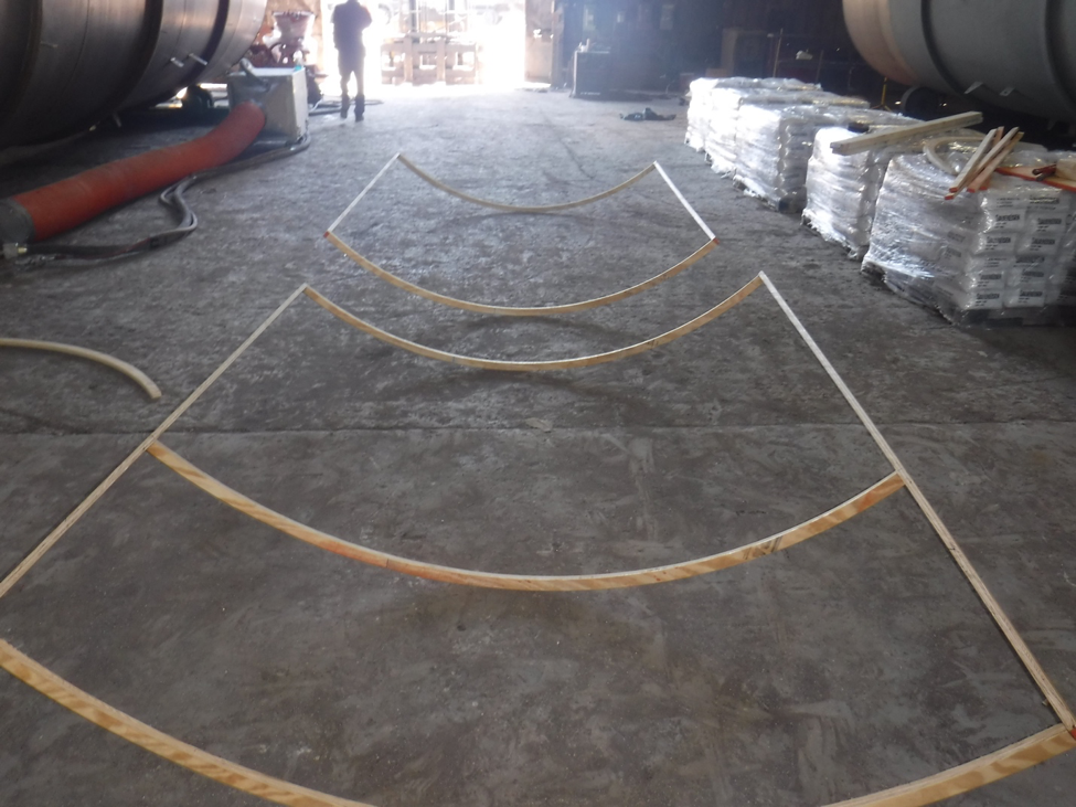 form system to keep exact gunite thickness